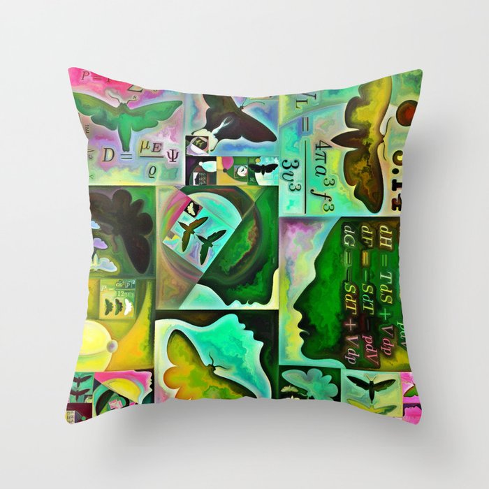Inner Encryption series. Background of abstract organic forms, art textures and colors on subject of hidden meanings, sacred life, drama, poetry, mysticism and art. Throw Pillow