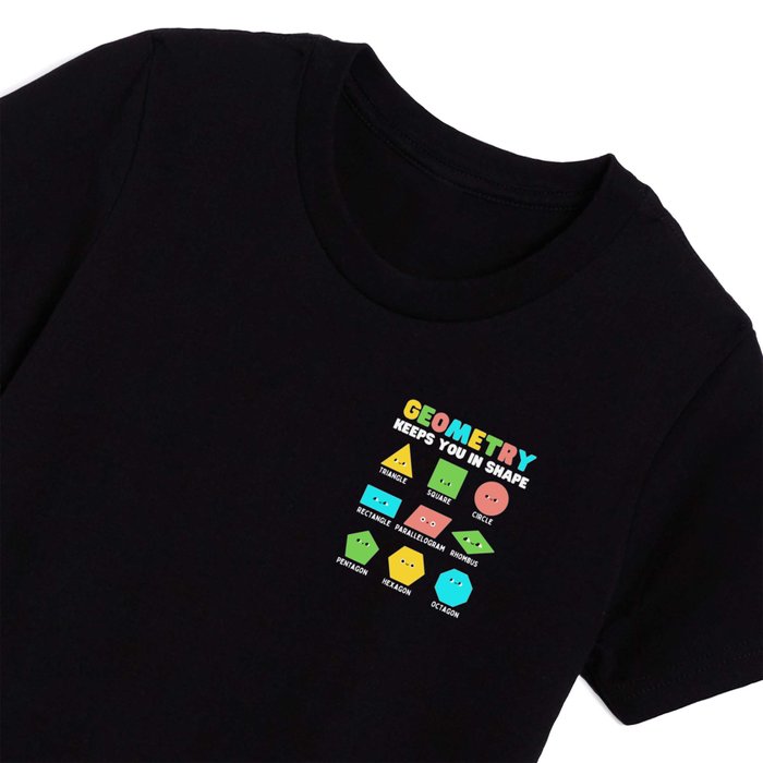 Geometry Keeps You In Shape Fun Cartoon Faces Names Kids T Shirt
