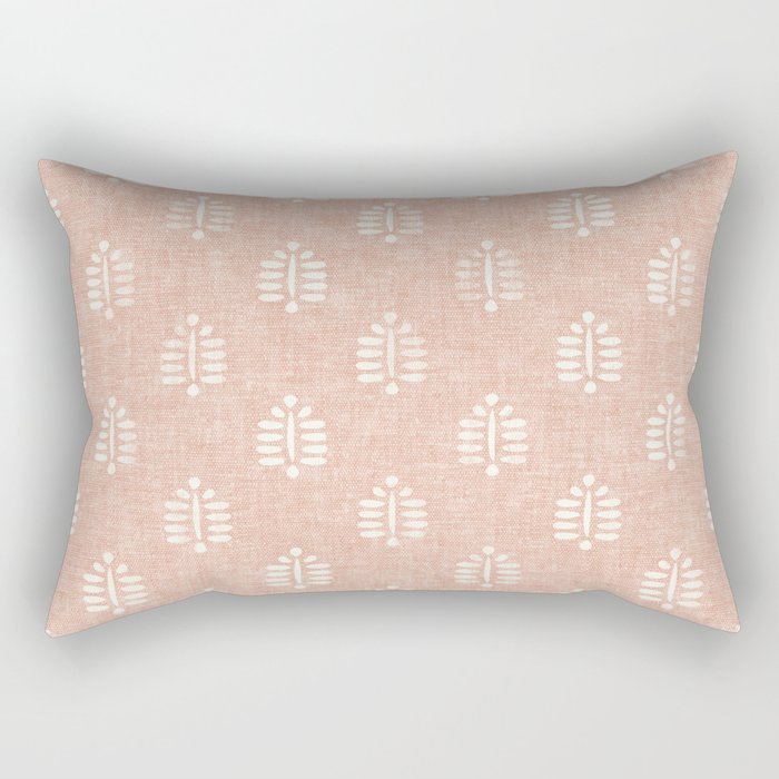 block print palms on blush Rectangular Pillow