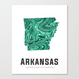Arkansas - State Map Art - Abstract Map - Green Canvas Print