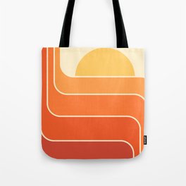 Retro Geometric Sun Set Design 433 Tote Bag