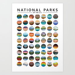 US National Parks Art Print