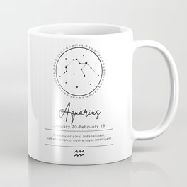 Aquarius Zodiac | Black & White Coffee Mug