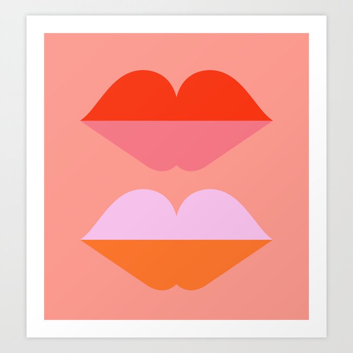 Abstraction_LOVE_KISS_Minimalism_001 Art Print