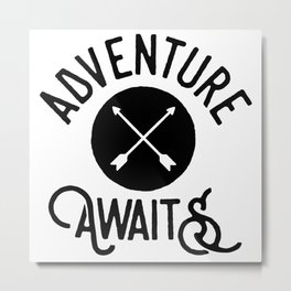 Adventure Awaits Metal Print | Nature, Rustic, Travelgift, Adventure, Arrow, Traveldecor, Boynursery, Graphicdesign, Adventurenursery, Babynursery 