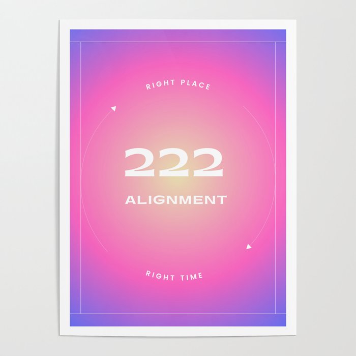 Angel Number Gradient: 222 Poster