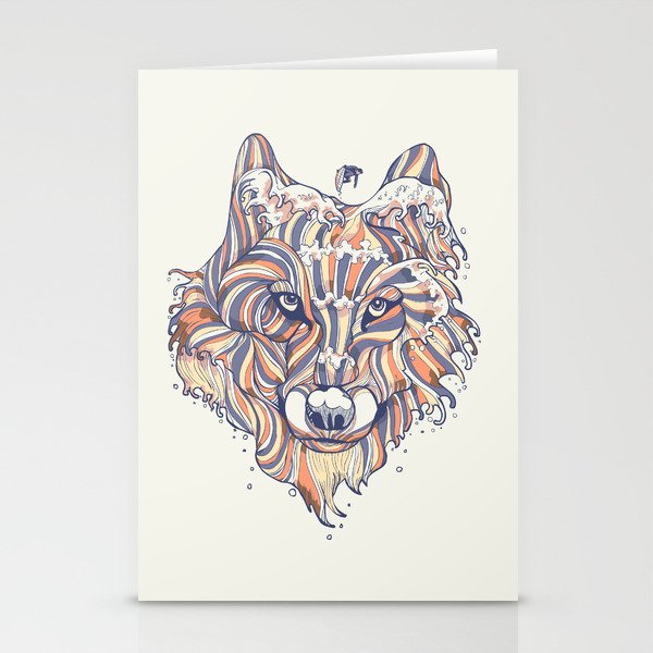 Wave Wolf Stationery Cards