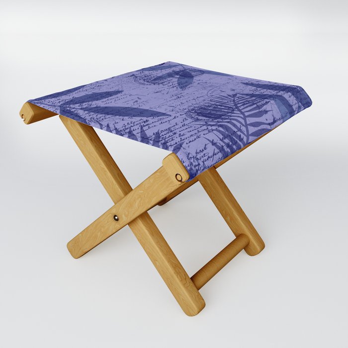 Periwinkle Vintage Folding Stool