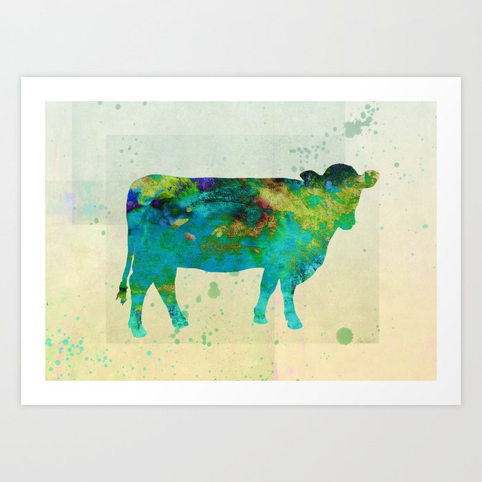 The Painted Cow Colorful Abstract Animal Art Art Print By Art64