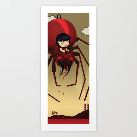 Travel by spider Art Print