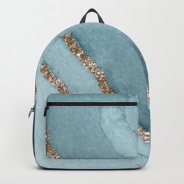 Teal Wave Golden Shimmer  Backpack