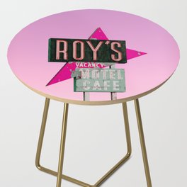Roy's Motel Cafe Sign Sunrise Pink Side Table