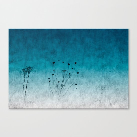 Blue Floral ~ silhouettes Canvas Print