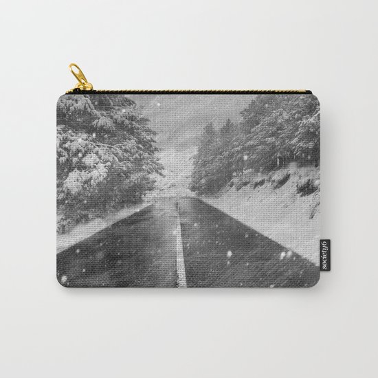 "Snowstorm in the road" At the mountains Carry-All Pouch
