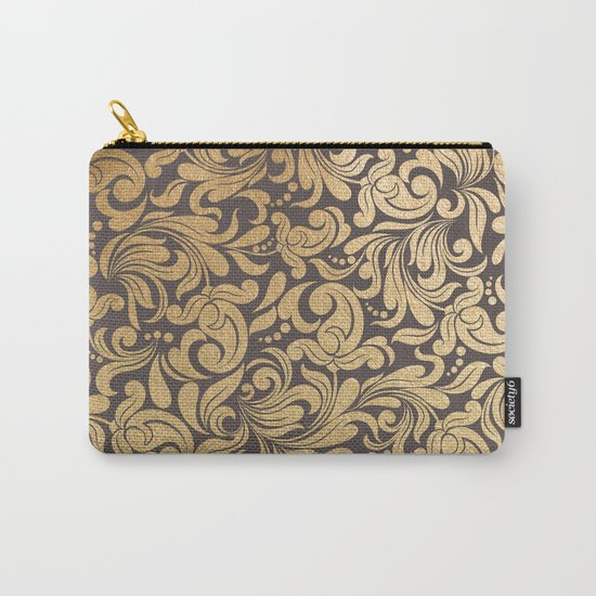 Gold foil swirls damask #11 Carry-All Pouch