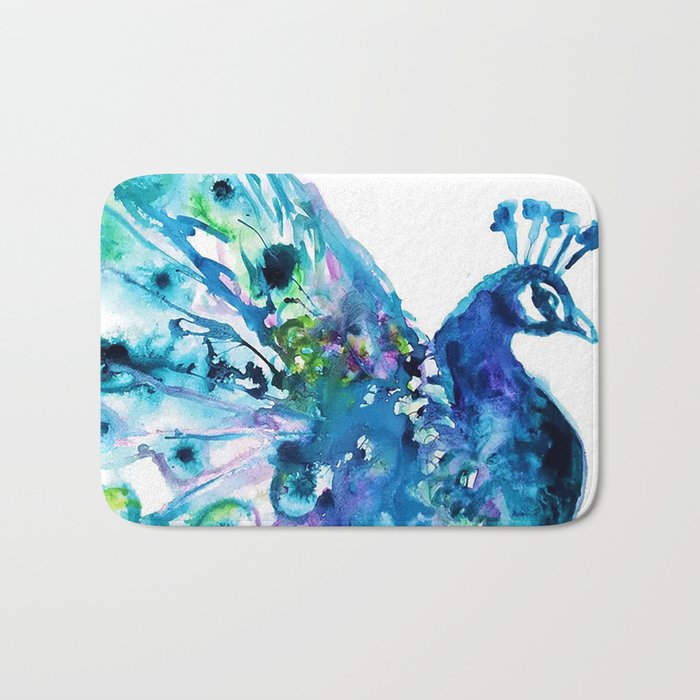 Pretty Peacock Bath Mat