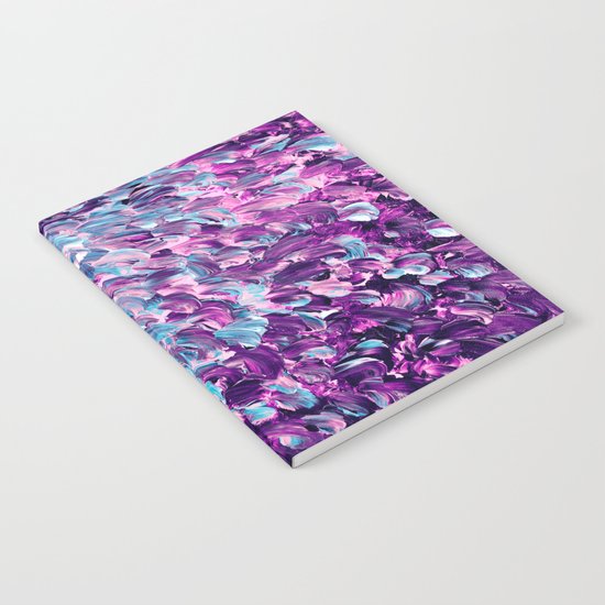 FROSTED FEATHERS 1 Colorful Lavender Purple Lilac Serenity Rose Quartz Ombre Ocean Splash Abstract Notebook