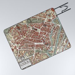 Vintage Map of Lueneburg, Germany Picnic Blanket