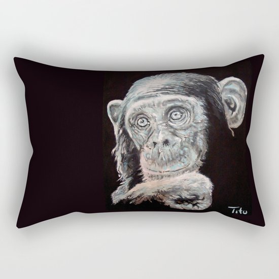 a Jane Goodall quote - black Rectangular Pillow