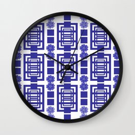 Blue and White Cloisonné Modern Wall Clock