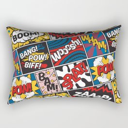 Modern Comic Book Superhero Pattern Color Colour Cartoon Lichtenstein Pop Art Rectangular Pillow