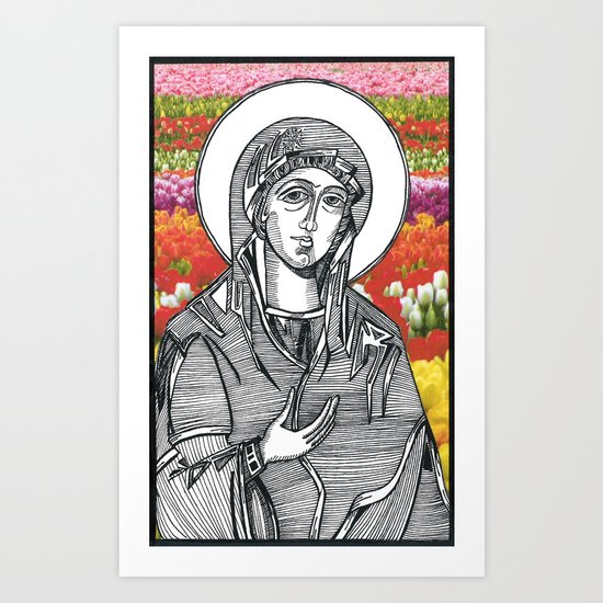 Madonna of the Tulips Art Print