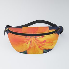 Bright Orange Single Lily Flower Floral Fanny Pack