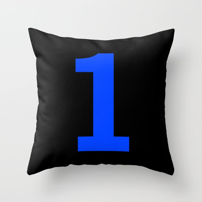 Number 1 (Blue & Black) Throw Pillow