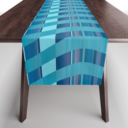 Blue Ombre Wave Design Table Runner