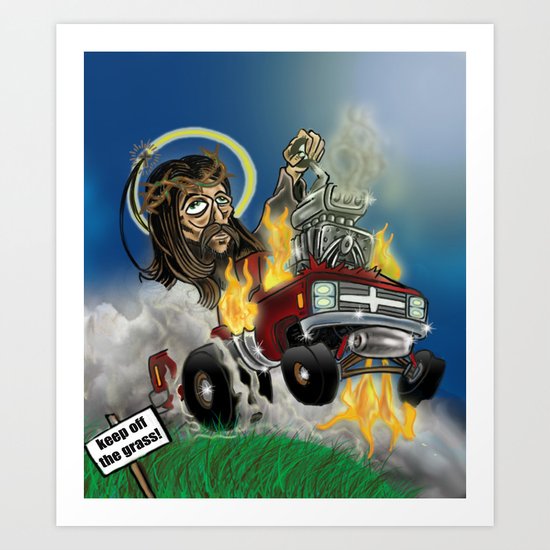 Hot-roddin' Jesus Art Print