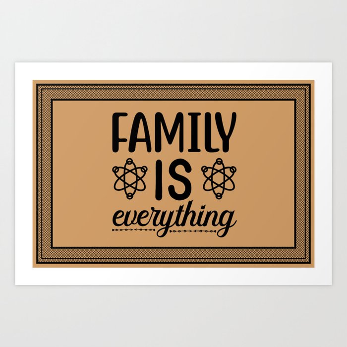 Welcome Door Mat Family Is Everything Coconut colour Art Print