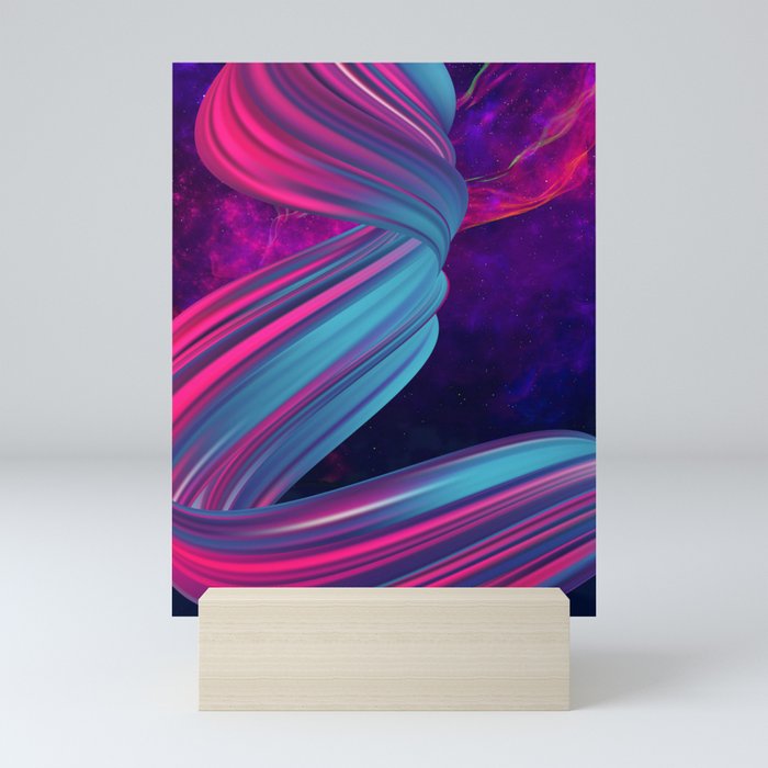 Neon twisted space #2 Mini Art Print