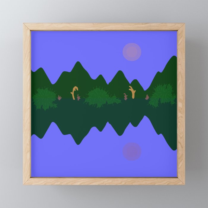 Night Lake Framed Mini Art Print