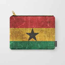 Vintage Aged and Scratched Ghana Flag Carry-All Pouch