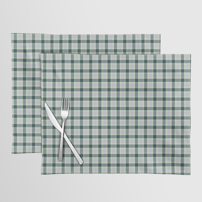 Modern Blue And Gray Farmhouse Buffalo Check Plaid Checkered Pattern Placemat