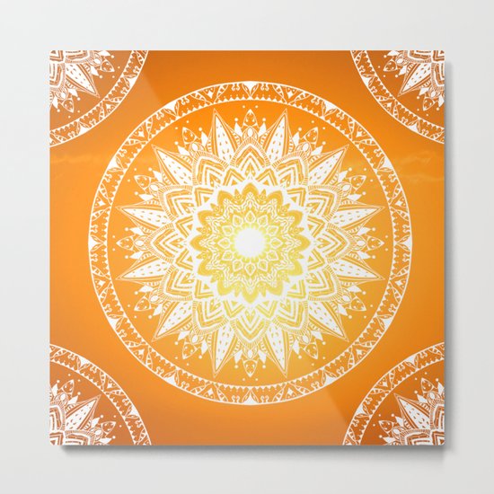 Sunset mandala Metal Print
