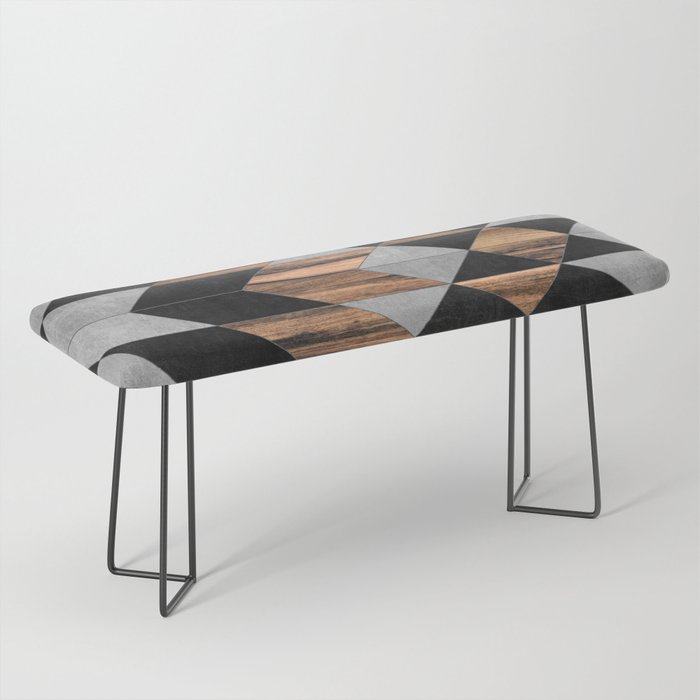 Urban Tribal Pattern No 10 Aztec Concrete And Wood Bench By