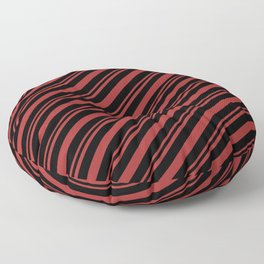 [ Thumbnail: Brown & Black Colored Lines Pattern Floor Pillow ]