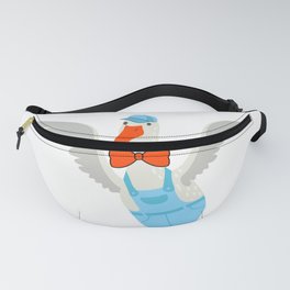 Cute White Goose Flapping Its Wings Fanny Pack