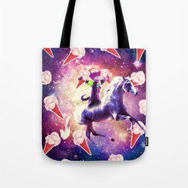 Rave Space Cat On Unicorn - Ice Cream Tote Bag