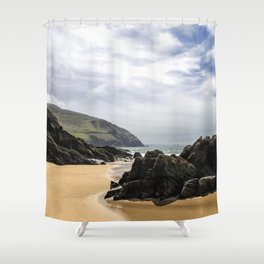 Peaceful sand and ocean Shower Curtain