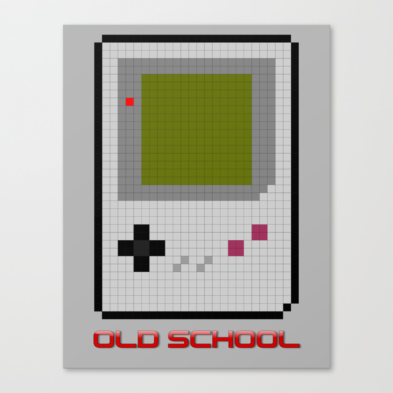 Old School Game Boy Pixel Art Canvas Print By Jaggedgenius Society6