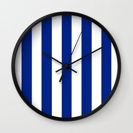 Resolution blue - solid color - white vertical lines pattern Wall Clock