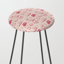 Mushroom Toile in Pink Counter Stool
