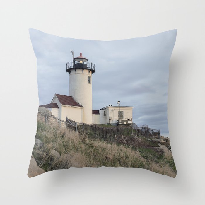 Eastern Point Lighthouse Throw Pillow
