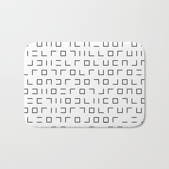 Code Breaker - Abstract, black and white, minimalist artwork Bath Mat