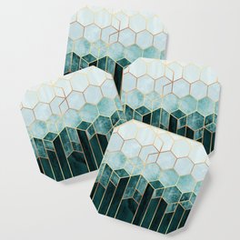 Teal Hexagons Coaster