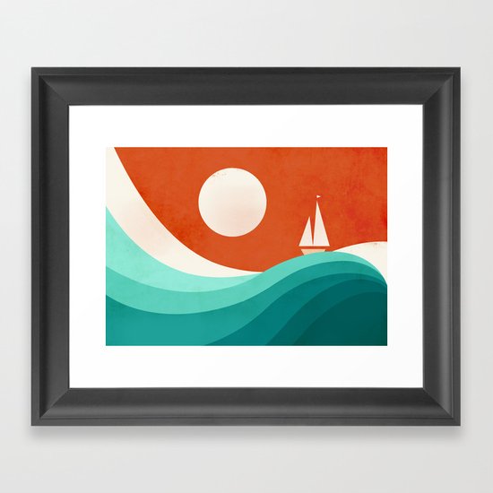 Wave (night) Framed Art Print
