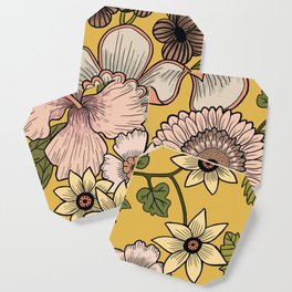 70s Retro Floral Illustration  Coaster