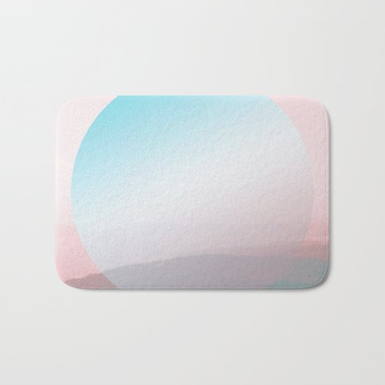 Modern Abstract Pink Blue Bath Mat